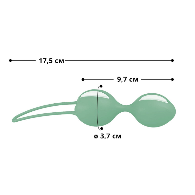 Вагінальні кульки Fun Factory SMARTBALLS DUO, вид збоку, фісташково-білі