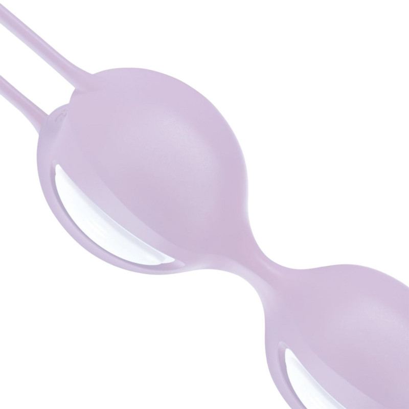 Два розміри вагінальних кульок Fun Factory SMARTBALLS DUO бузково-білих: 3,2 см та 3,6 см