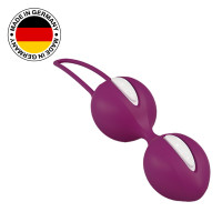 Вагінальні кульки Fun Factory SMARTBALLS DUO, бордово-білі, 2 шт, діаметр 3,2 см та 3,6 см