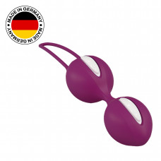 Вагінальні кульки Fun Factory SMARTBALLS DUO, бордово-білі, 2 шт, діаметр 3,2 см та 3,6 см — Keks-Hub