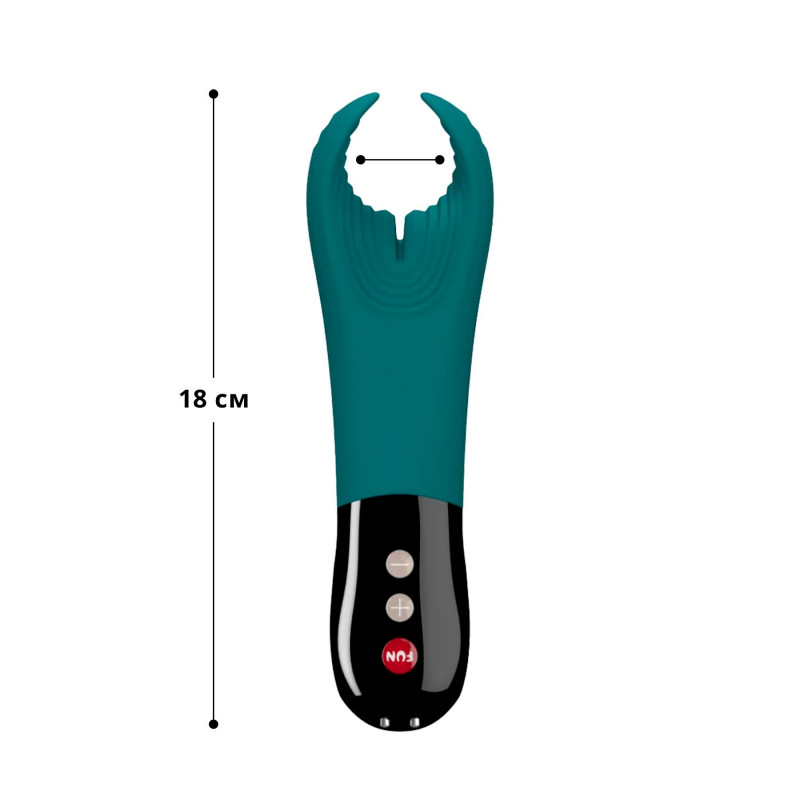 Вібратор Fun Factory MANTA deep sea blue/black: вид збоку, ергономічна форма