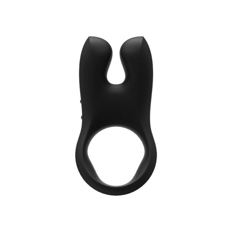 Ерекційне віброкільце Fun Factory NŌS чорне, вид збоку, демонструє гнучку текстуру