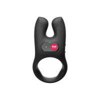 Ерекційне віброкільце Fun Factory NŌS чорне, 2 мотори, з подвійною стимуляцією клітора