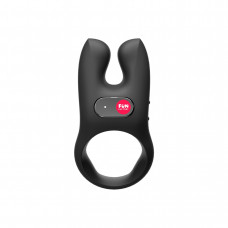 Ерекційне віброкільце Fun Factory NŌS чорне, 2 мотори, з подвійною стимуляцією клітора