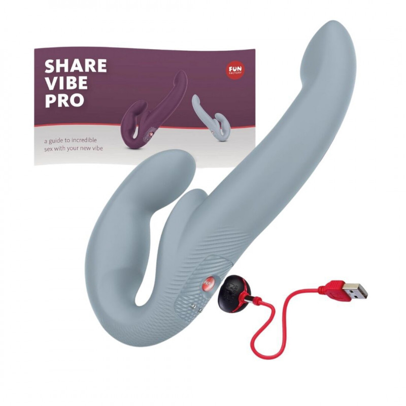 Регулювання безремінного страпона Fun Factory SHARE VIBE PRO cool grey, демонстрація можливостей