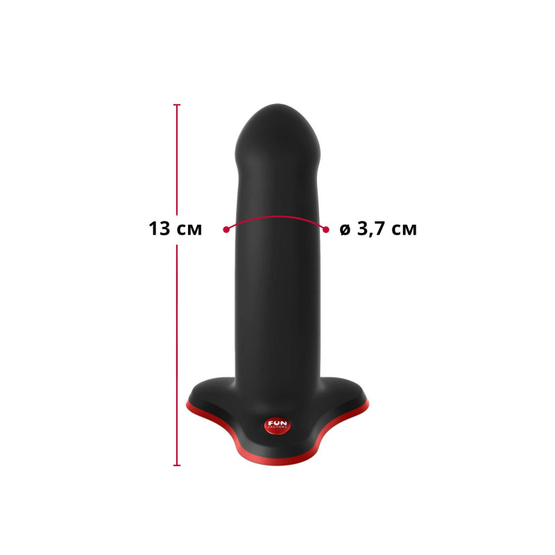 Фалоімітатор Fun Factory AMOR, чорний, детальний вигляд збоку, текстура