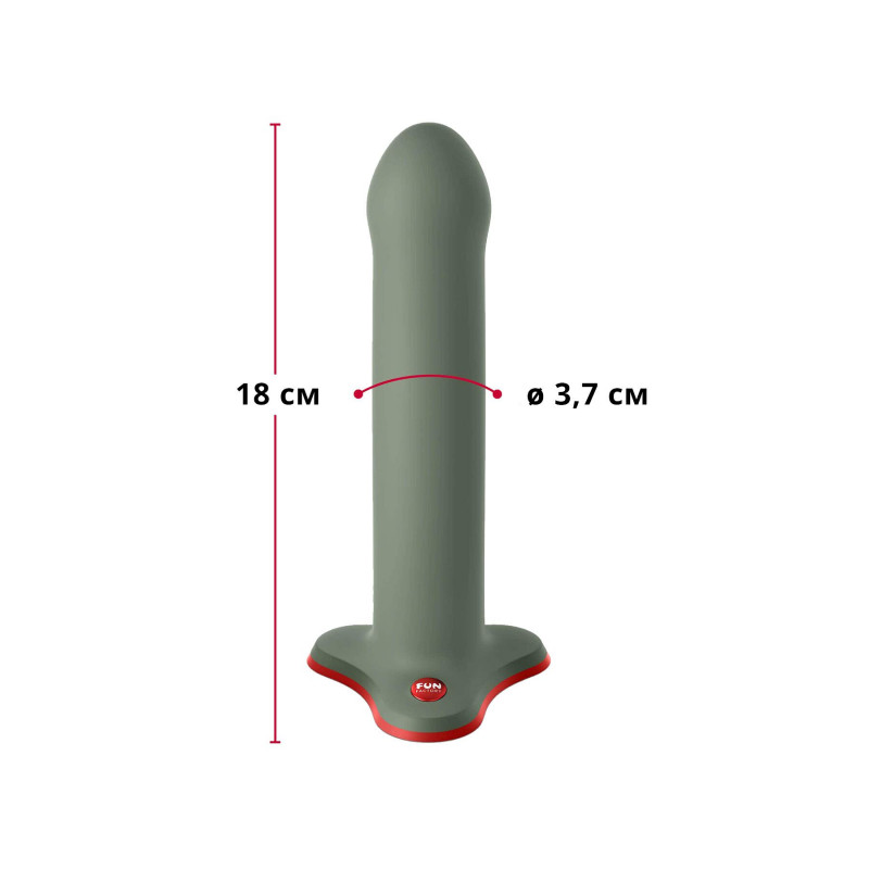 Фалоімітатор Fun Factory MAGNUM оливковий, вигляд збоку, деталі форми