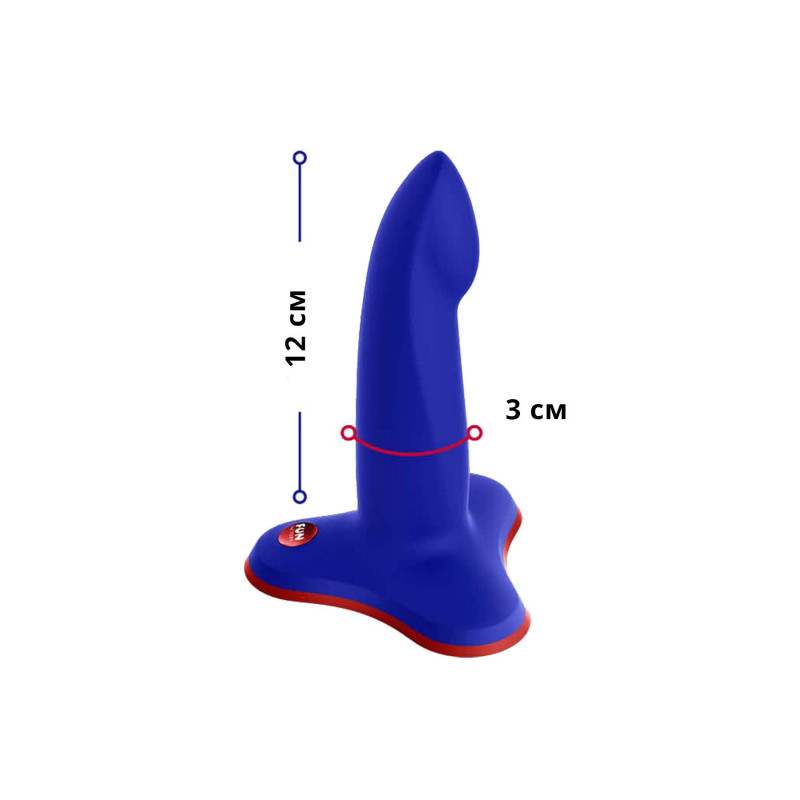 Фалоімітатор Fun Factory LIMBA FLEX S синій - вид збоку, демонстрація гнучкості