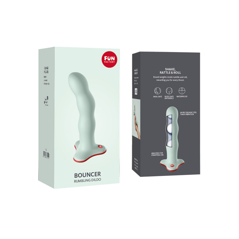 Фалоімітатор Fun Factory BOUNCER світло-зелений, в розгорнутому вигляді