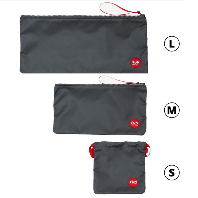 Текстура тканини сірої сумки-кисет Fun Factory TOYBAG, детальний вигляд