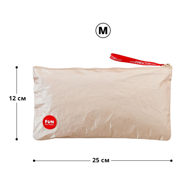 Сумка Fun Factory TOYBAG M збоку, демонстрація розміру 25x12 см