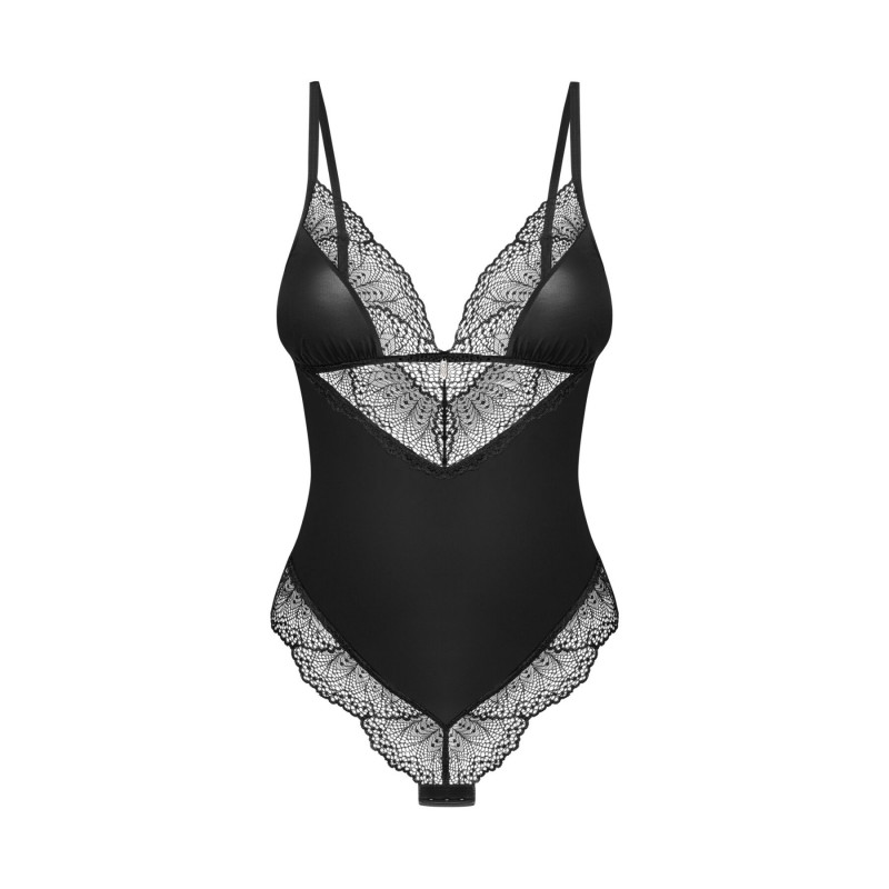 Текстура тканини чорного тедді Obsessive Lobellis XS/S: м'якість та ніжність