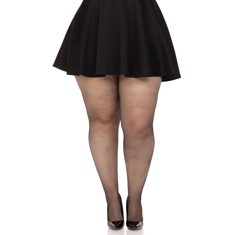 Текстура мікро-сітки на чорних колготках Leg Avenue Spandex 1X/2X, яка демонструє дрібний візерунок