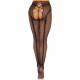 Текстура сітки чорних стрип-колготок Leg Avenue Crotchless Net Tights Heart Backseam, що демонструє якість матеріалу