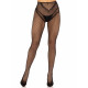 Деталь шва у вигляді серця на спині чорних стрип-колготок Leg Avenue Crotchless Net Tights Heart Backseam