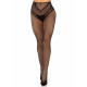 Чорні стрип-колготки Leg Avenue Crotchless Net Tights Heart Backseam з доступом - крупний план