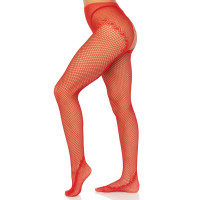 Колготки Leg Avenue Crotchless Net Tights Heart Backseam, One Size, красные, с доступом