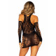 Чорна мінісукня Leg Avenue з мітенками, вид збоку