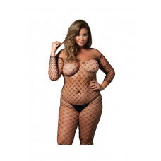 Бодістокінг Leg Avenue Off the shoulder bodystocking Queen Size Black