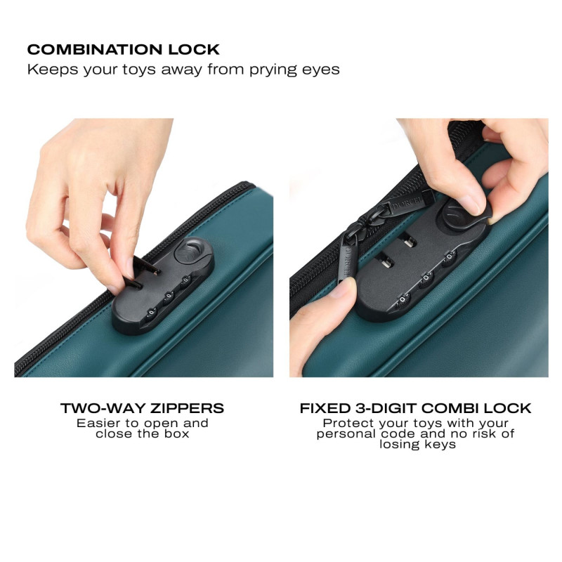 Кейс Dorcel DISCREET BOX LUXURY GREEN у своїй фірмовій упаковці, готовий до подарунка