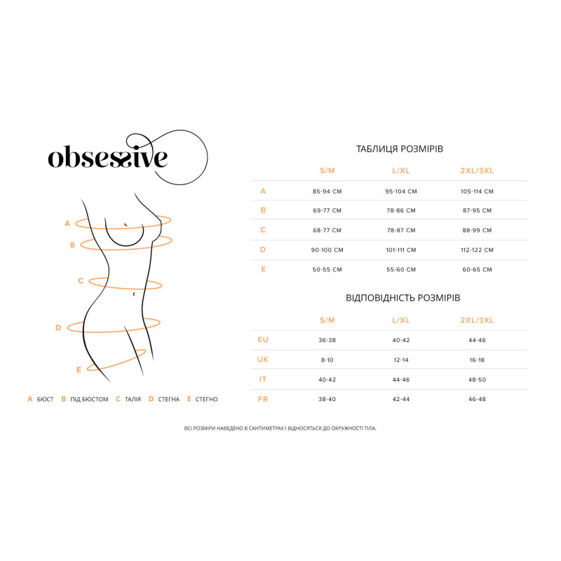 Упаковка комплекту Obsessive Alluria chemise & thong L/XL – стильне пакування від бренду Obsessive