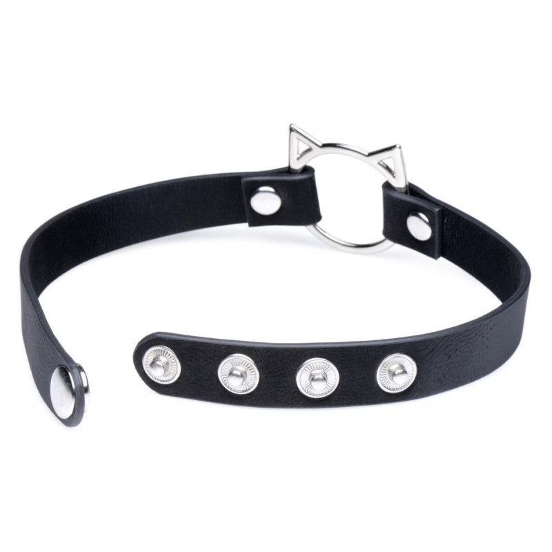 Чокер Master Series Kinky Kitty Ring Slim Choker - Black, вигляд збоку