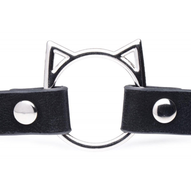 Упаковка чокера Master Series Kinky Kitty Ring Slim Choker - Black