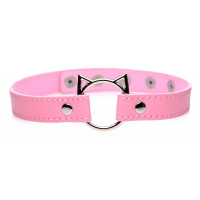 Чокер Master Series Kinky Kitty Ring Slim Choker - Розовый