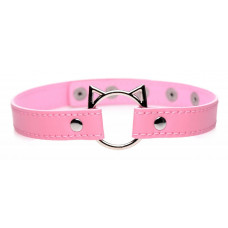 Чокер Master Series Kinky Kitty Ring Slim Choker - Рожевий — Keks-Hub