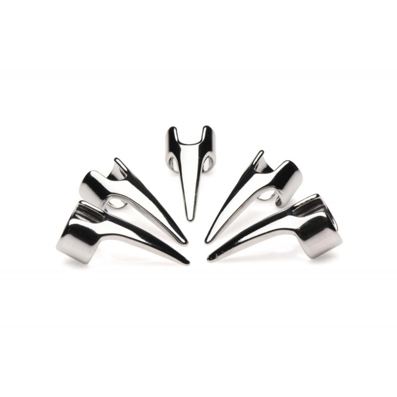Набір кілець Master Series Five-Piece Sensation Claw Rings - Silver, вигляд збоку, демонстрація гнучкості