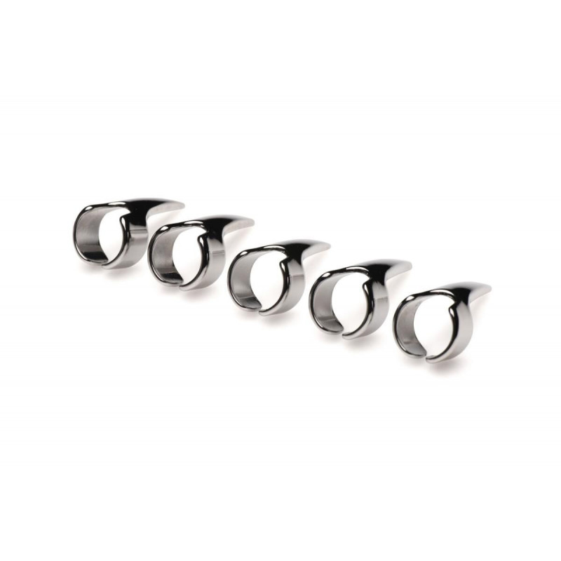 Набір кілець Master Series Five-Piece Sensation Claw Rings - Silver, текстура металу, блискуче покриття