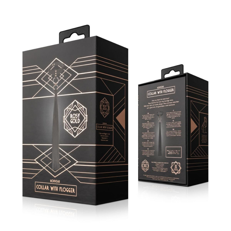 Нашийник Rosy Gold Black з флогером на моделі (собака/кішка)