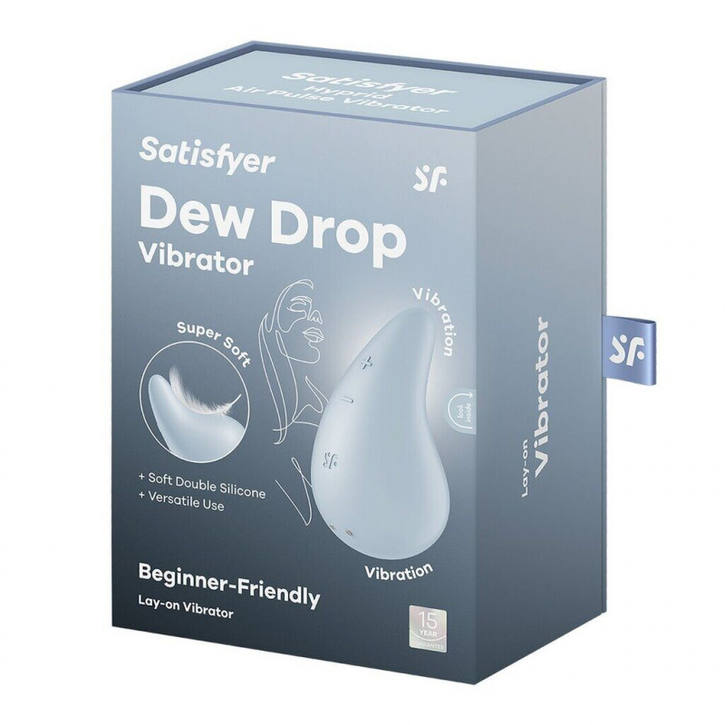 Вібратор Satisfyer Dew Drop Blue, колір блакитний, сучасний дизайн