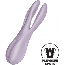 Кліторальний вібратор Satisfyer Threesome 2 Violet, 3 гнучкі пальчики, 3 мотори — Keks-Hub