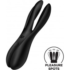 Кліторальний вібратор Satisfyer Threesome 2 Black, 3 гнучкі пальчики, 3 мотори — Keks-Hub