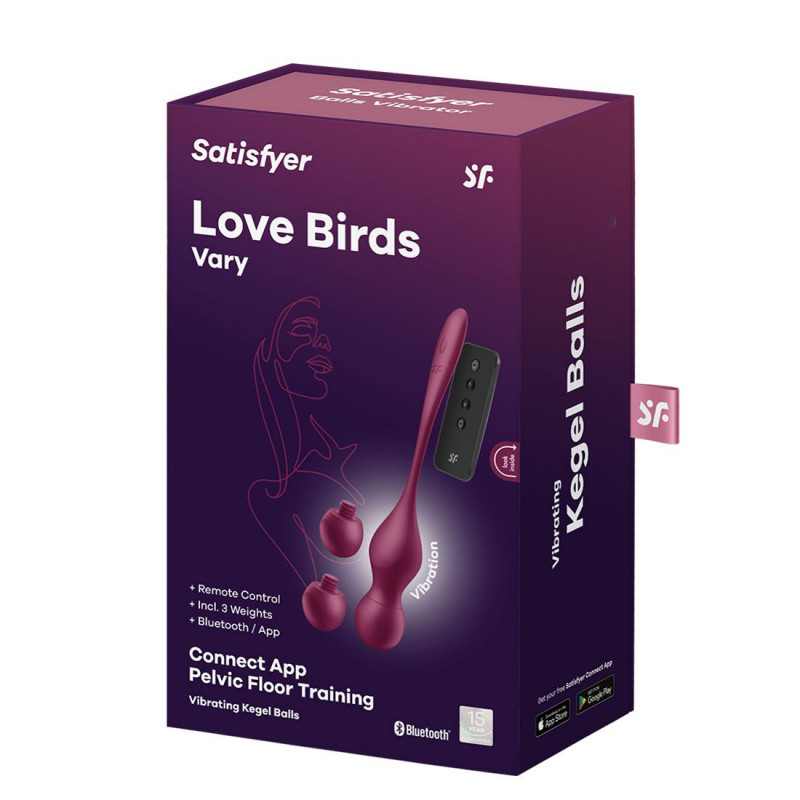 Смарт-вагінальні кульки Satisfyer Love Birds Vary Connect App, що демонструють можливість підключення до додатку