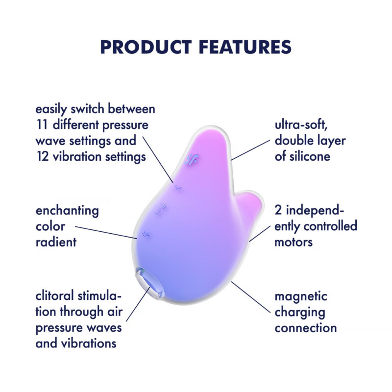 Текстура силіконової поверхні вакуумного стимулятора Satisfyer Mermaid Vibes Violet/Pink