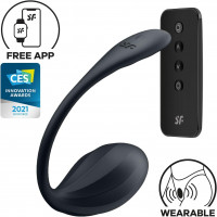 Смарт-виброяйцо Satisfyer Ribbed Petal Connect App Black