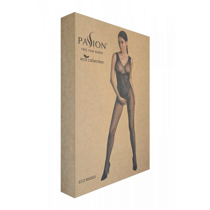 Бодистокинг Passion ECO BS003 black – вид сзади, демонстрирующий посадку