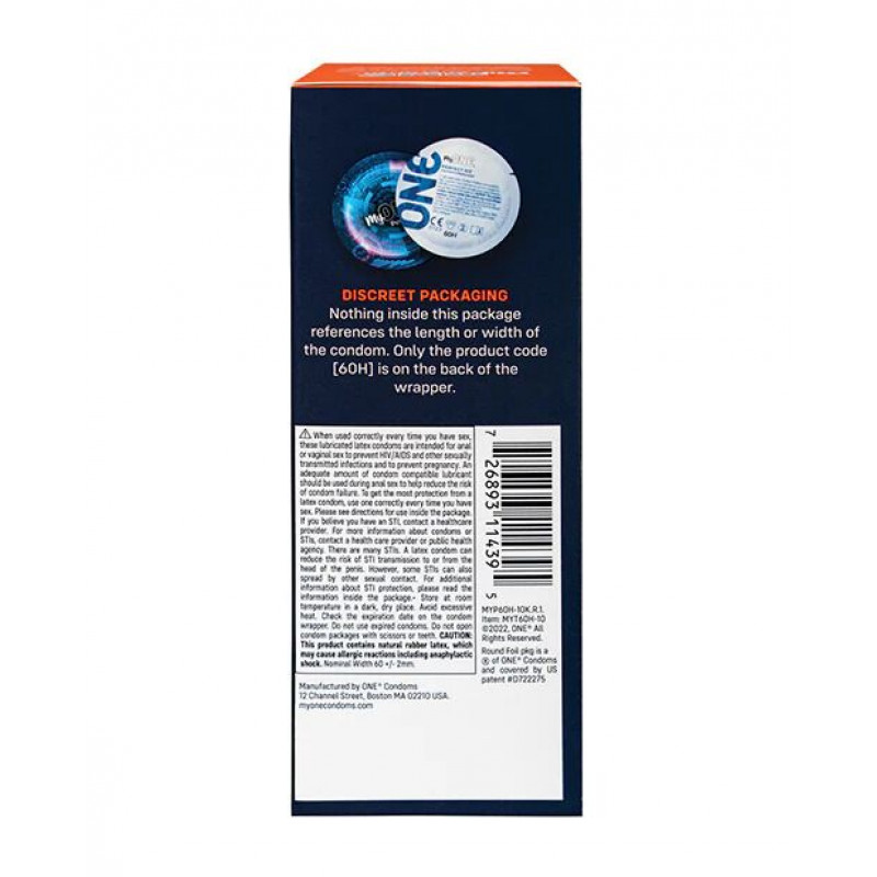 Презервативи ONE MyONE Extra Wide 10 шт - вид збоку упаковки