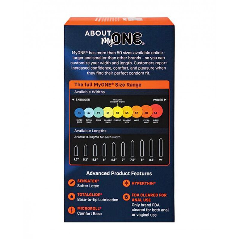 Презервативи ONE MyONE Extra Wide & Long - вид збоку з деталями