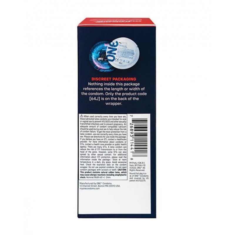 Текстура презерватива ONE MyONE Super Wide: гладка поверхня, латекс високої якості