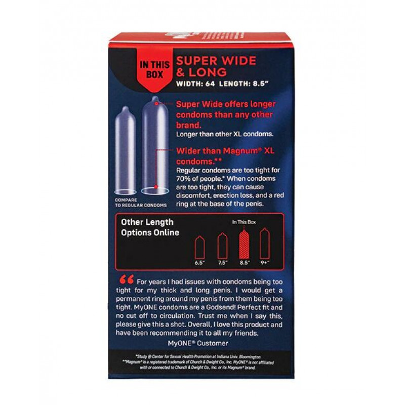 Упаковка презервативів ONE MyONE Super Wide & Long 10 штук