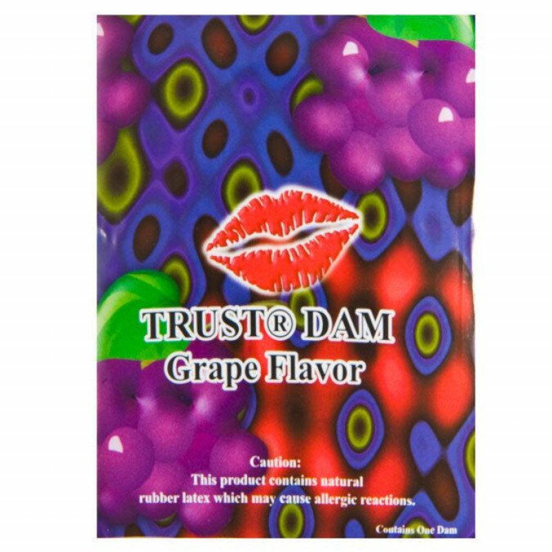Латексна серветка ONE Dental Dams Grape, 1 шт, детальний вигляд збоку, текстура матеріалу