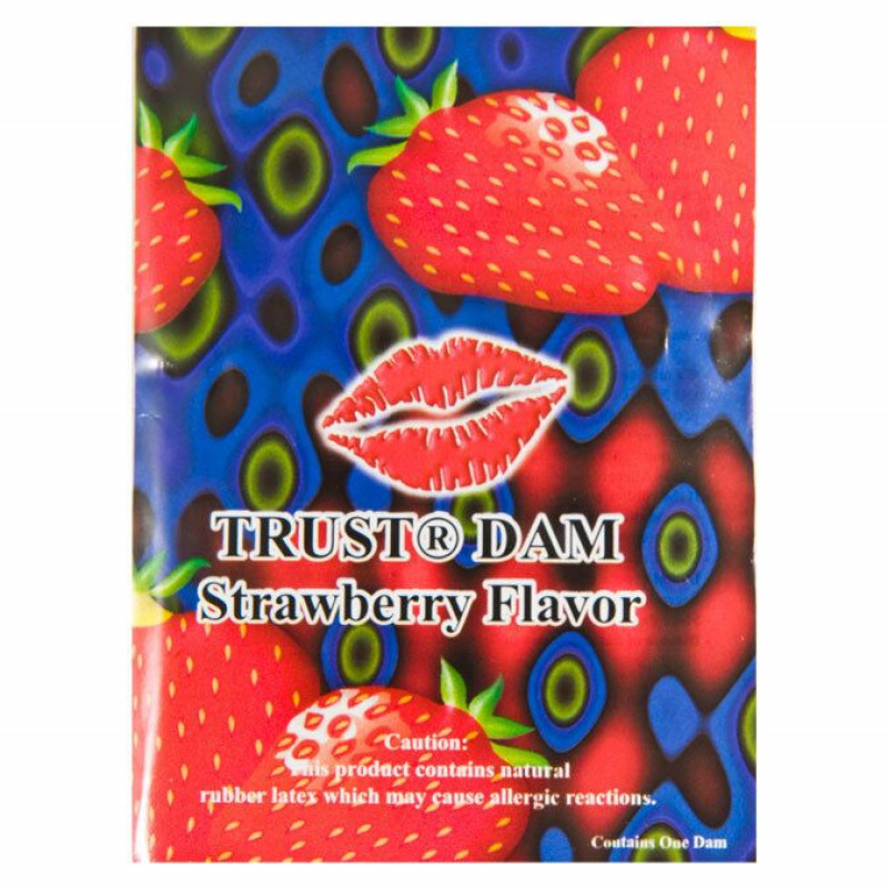 Латексна серветка ONE Dental Dams Strawberry - детальний вигляд упаковки