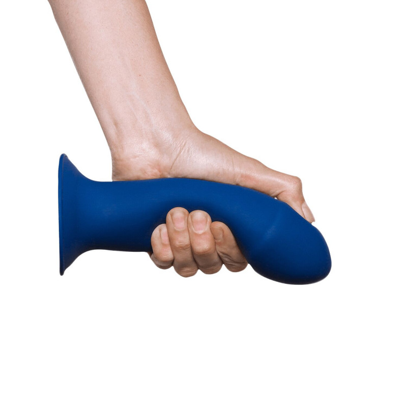 Текстура двошарового дилдо Adrien Lastic Hitsens 1 Blue (4,5 см, 17,7 см) для страпона, матеріал приємний на дотик