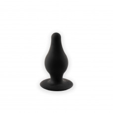 Анальна пробка SilexD Model 2, розмір M, чорна, двошарова, з памяттю, діаметр 4 см