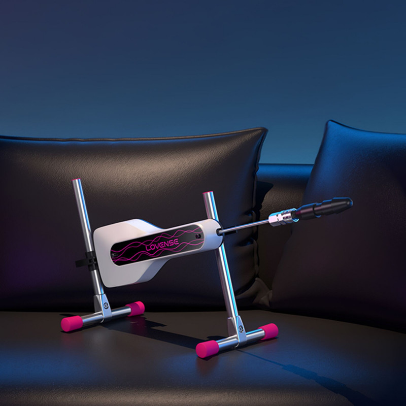 Стилізоване фото Lovense Mini Sex Machine на темному фоні, сучасний вигляд
