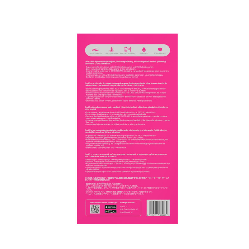 Lovense Osci 3 смарт-вібратор-кролик, акцент на елементі підігріву