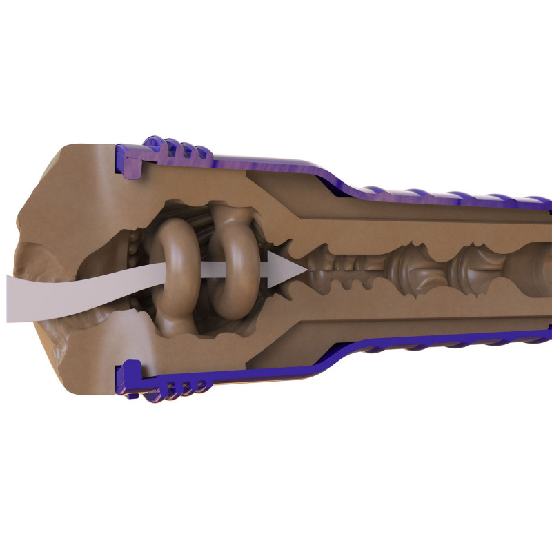 Мастурбатор Fleshlight Boost Bang Medium Dark Flesh в розібраному вигляді, демонструє деталі